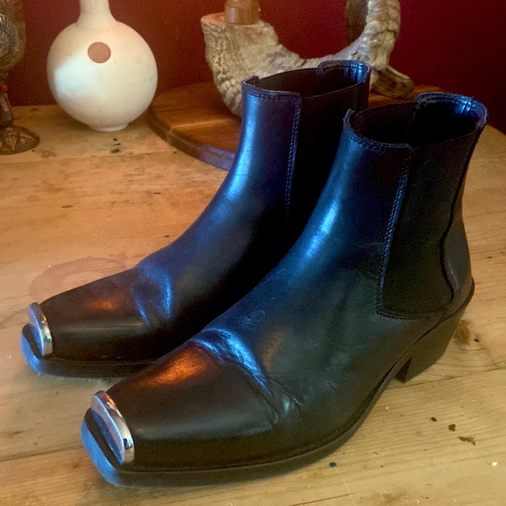 Black Square Toe Boots